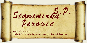 Stanimirka Perović vizit kartica
